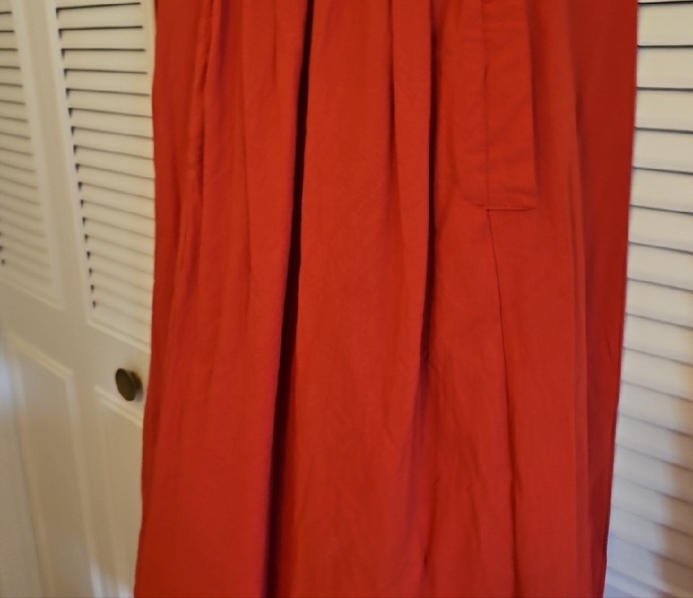 MISSLOOK Rust Orange Cotton Dress With 1/2 Sleeves And Pockets Size LARGE - Picture 4 of 11